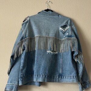 Twelve Rhienstone fringe jacket size XL